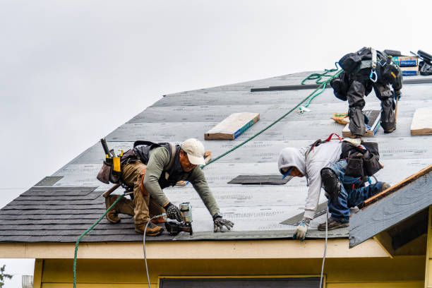 Professional Gutter Installation technician working in Mine Hill, NJ